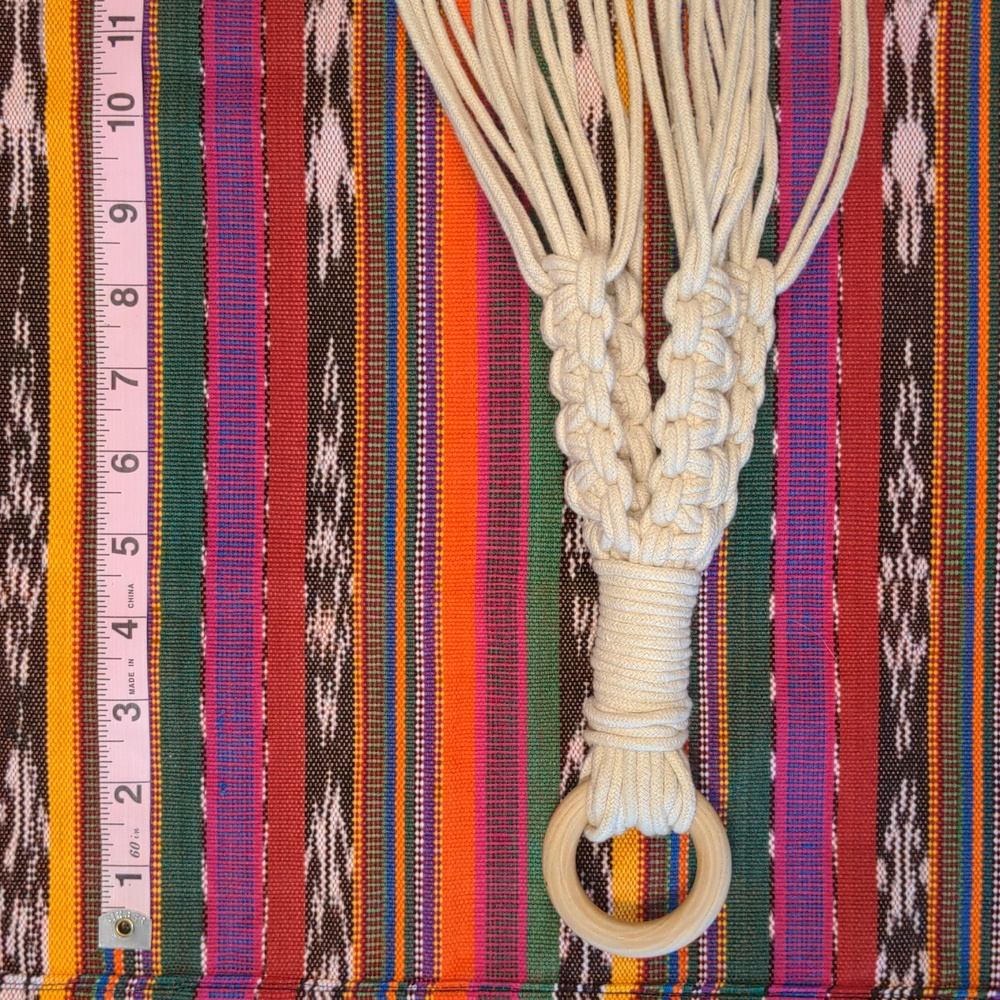 Macrame hanging plant holder cream used boho rustic functional hand made - Picture 5 of 5
